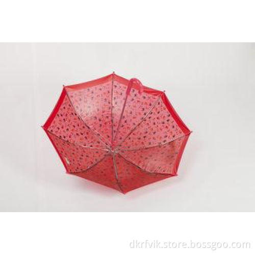 Red Lady Clear PVC Umbrella Full Printing Windproof For Rai